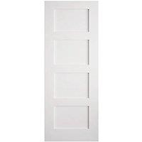 Primed White Wooden 4-Panel Shaker Internal Door 1981mm x 686mm (521FA)
