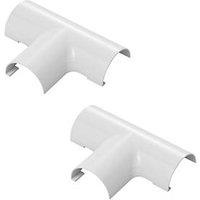 D-Line White Micro+ Trunking Equal Tees 20mm x 10mm 2 Pack (521RA)