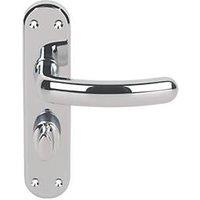 Serozzetta Shape Fire Rated LoB Latch Door Handles Pair Polished Chrome (52365)