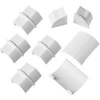 D-Line PVC White 1/4 Rnd Trunk. Connectors/End Caps 8 Pieces (523KU)