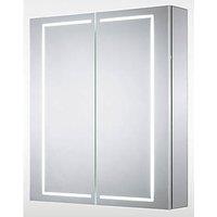 Sensio Sonnet 2-Door Dual Lit Illuminated Cabinet With 4590lm LED Light Silver Effect 600mm x 140mm x 700mm (523PE)