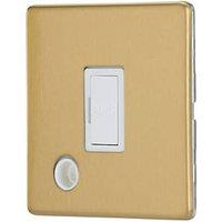 Contactum Lyric 13A Unswitched Fused Spur & Flex Outlet Brushed Brass with White Inserts (524RR)