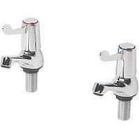 Commercial 1/4 Turn Lever Bathroom Basin Taps Chrome (52504)