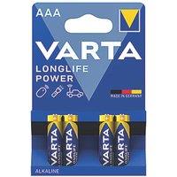 Varta Longlife Power AAA 1.5V Alkaline High Energy Batteries 4 Pack (5259K)