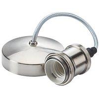 Knightsbridge Vintage 6 Pendant Set Light Fitting E27 Brushed Chrome 3 1/2 (526VF)