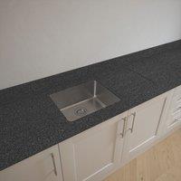 Metis Black Kitchen Worktop with 1 Bowl Stainless Steel Sink 3050mm x 620mm x 15mm (527PW)