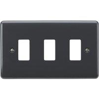 Knightsbridge Part M 3-Module Grid Faceplate Anthracite (527YA)