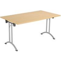 TC Group One Union Rectangular Folding Table Nova Oak/Silver 1400mm x 800mm (528TT)