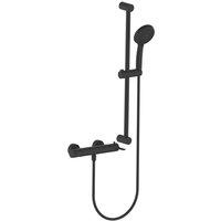 Ilovik Rear-Fed Exposed Matt Black Thermostatic Shower Kit (528VE)