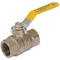 Tesla BSP Full Bore 3/4" Lever Ball Valve with Yellow Handle (5296R)