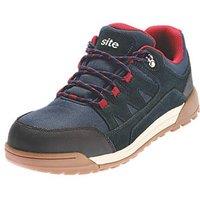 Site Scoria Size 9 Navy Blue/Red Steel Toe Cap Safety Trainers (530PT)