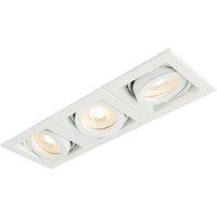 Saxby Xeno Swivel & 90 Tilt Rectangular Recessed 3-Light Downlight Matt White (530VX)