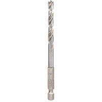 Bosch Hex Shank Double-Flute Brad Point Wood Drill Bit 6mm x 106mm (531FW)