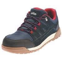 Site Scoria Size 7 Navy Blue/Red Steel Toe Cap Safety Trainers (531PT)