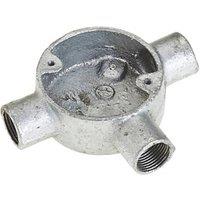 Deta 3 Way 20mm Tee Conduit Box Galvanised (5328J)