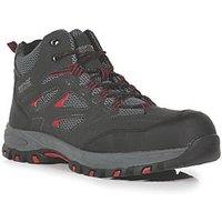 Regatta Mudstone S1 Size 8 Ash/Rio Red Water-Resistant Steel Toe Cap Safety Boots (532JR)