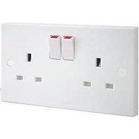 British General 900 Series 13A 2-Gang SP Switched Plug Socket White (53351)