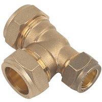 Flomasta Brass Compression Reducing Tee 22mm x 15mm x 22mm (53369)