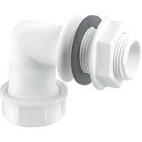 McAlpine Bent Overflow Tank Connector White 22mm (533HR)