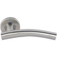 Eurospec Fire Rated Arched Lever on Rose Pair Satin Stainless Steel (5340J)