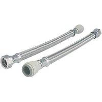 JG Speedfit Push-Fit Flexible Tap Connector Hoses 15mm x 3/4" x 500mm 2 Pack (5349G)