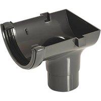 FloPlast uPVC Round Stop End Outlet Anthracite Grey 112mm x 68mm (534KJ)