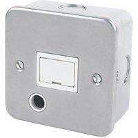 Essentials 13A Unswitched Metal Clad Fused Spur & Flex Outlet with White Inserts (53697)