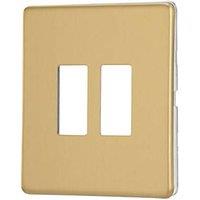 Contactum Lyric 2-Module Grid Faceplate Brushed Brass (536RP)