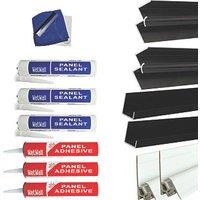 Splashwall Panel Installation & Care Kit Black 13 Piece Set (537KU)