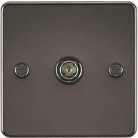 Knightsbridge 1-Gang Coaxial TV Socket Gunmetal (537TX)