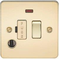 Knightsbridge 13A Switched Fused Spur & Flex Outlet with LED Polished Brass (537VF)