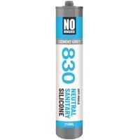 No Nonsense 830 Anti-Mould Neutral Sanitary Silicone Sealant Cement Grey 310ml (539RU)