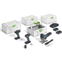 Festool 578030 18V 2 x 4.0Ah Li-Ion Airstream & Bluetooth Brushless Cordless 3 Piece Kit (539VR)