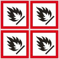 Essentials Flammable GHS Labels (Sheet) 100mm x 100mm (539YU)