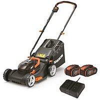 Worx WG743E.1 40V 2 x 4.0Ah Lithium PowerShare Cordless 40cm Push Lawn Mower (540HA)