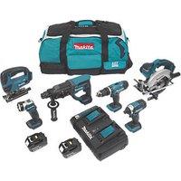 Makita DLX6068PT 18V 3 x 5.0Ah Li-Ion LXT Cordless 6-Piece Power Tool Kit (5410V)