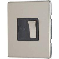 Contactum Lyric 13A Switched Fused Spur Brushed Steel with Black Inserts (541RR)