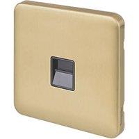 Schneider Electric Lisse Deco 1-Gang Slave Satin Brass with Black Inserts (542FF)