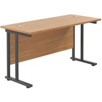 TC Group Aztec Twin Upright Rectangular Office Desk Nova Oak/Black 1200mm x 600mm (542TT)