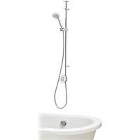 Aqualisa Smart Link Gravity-Pumped Ceiling-Fed Chrome Thermostatic Shower & Bath Filler (543JK)