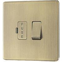LAP 13A Switched Fused Spur Antique Brass with Colour-Matched Inserts (543PN)