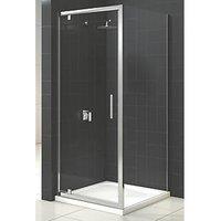 Triton Fast Fix Framed Square Pivot Door with Side Panel Chrome 800mm x 800mm x 1900mm (544KT)