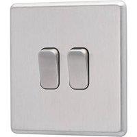 Arlec 10A 2-Gang 2-Way Light Switch Stainless Steel (544RU)