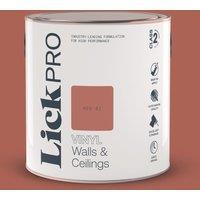 LickPro 2.5Ltr Red 01 Vinyl Matt Emulsion Paint (544TM)