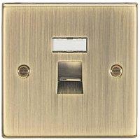Knightsbridge 1-Gang RJ45 Ethernet Socket Antique Brass (544TY)