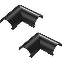 D-Line Black Micro+ Trunking Flat Bends 20mm x 10mm 2 Pack (545RA)