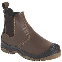 Apache AP715SM Size 9 Brown Water-Resistant Steel Toe Cap Safety Dealer Boots (545RX)