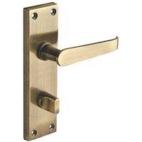 Designer Levers Victorian Fire Rated Long Straight Lever Bathroom Door Handle Pair Antique Brass (546KK)