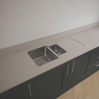Metis Brown Fleck Kitchen Worktop with 1.5 Bowl Stainless Steel Sink 3050mm x 620mm x 15mm (548PW)
