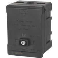 Lewden 100A 5-Way 2.5-35mm Connector Block Black (548YM)